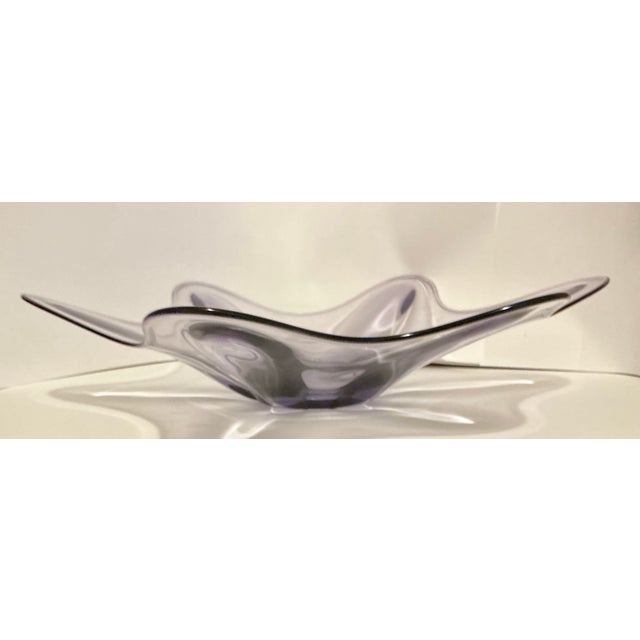 Being offered is an oversized Viking Glass Epic “Low Bowl” #1411 21.75 in Lilac (Teaberry). Also referred to as a Lotus...
