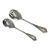 1980s Silver Pair Salad Servers, Salad Spoon & Salad Fork, Lily. For Sale