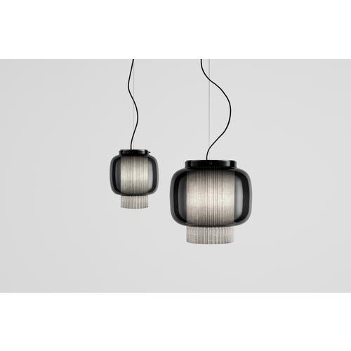 Manila T Gr Graphite Matte Grey Textile Black Glass Diffuser by Sebastian Herkner, 2019 For Sale - Image 3 of 6