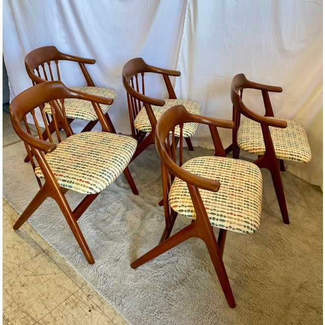 Mid-Century Modern Mid Century Danish Teak Dining Chairs Style Svend Madsen For Sale - Image 3 of 12