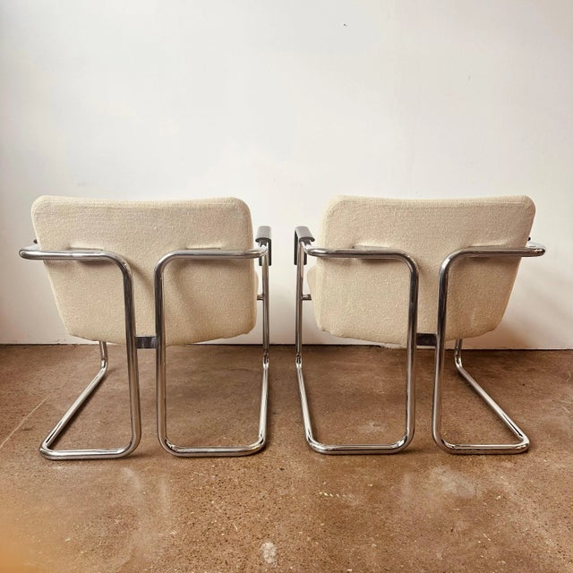 Pair of Mid Century Tubular Chrome Client Chairs For Sale In Buffalo - Image 6 of 10