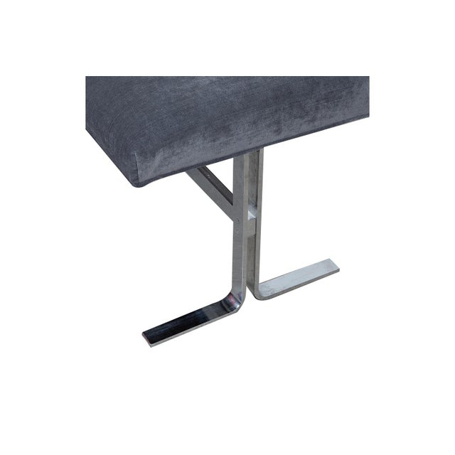 Chrome Mid-Century Modern DIA - Design Institute America Chrome Upholstered Bench Design Institute America Milo Baughman Style For Sale - Image 8 of 10