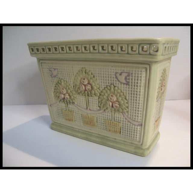 Weller Pottery Vintage Weller Pottery Dupont Oblong Planter Cottage Core For Sale - Image 4 of 7