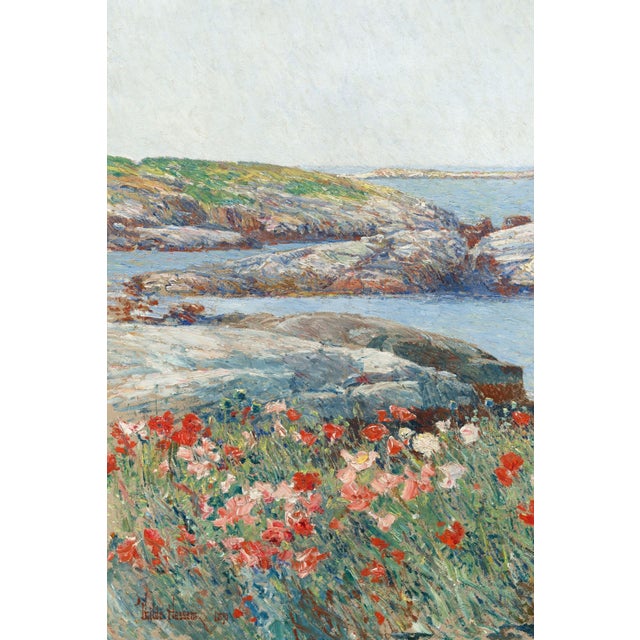 Amanda Lindroth Vintage Coastal Art Print – Poppies by Childe Hassam, 40" X 30" For Sale - Image 4 of 7