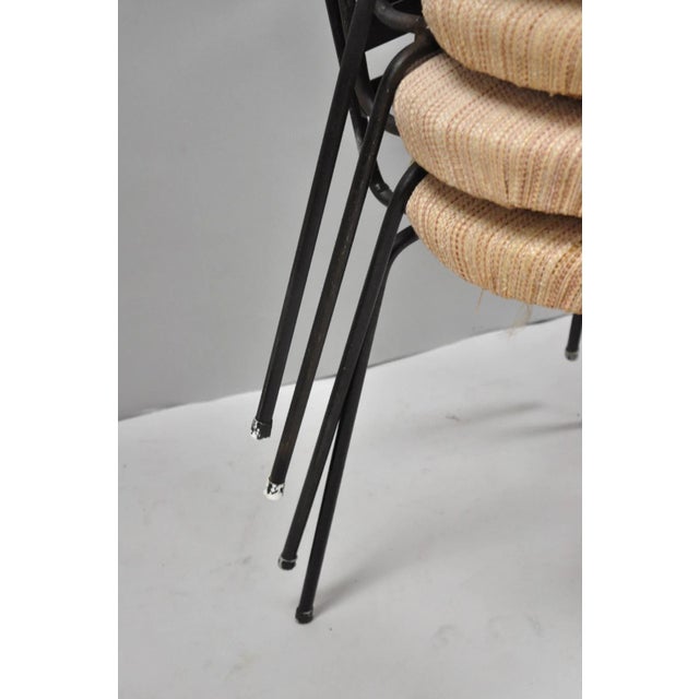 Vintage Arthur Umanoff Wrought Iron Ladder Back MCM Dining Chairs - Set of 4 For Sale - Image 10 of 18