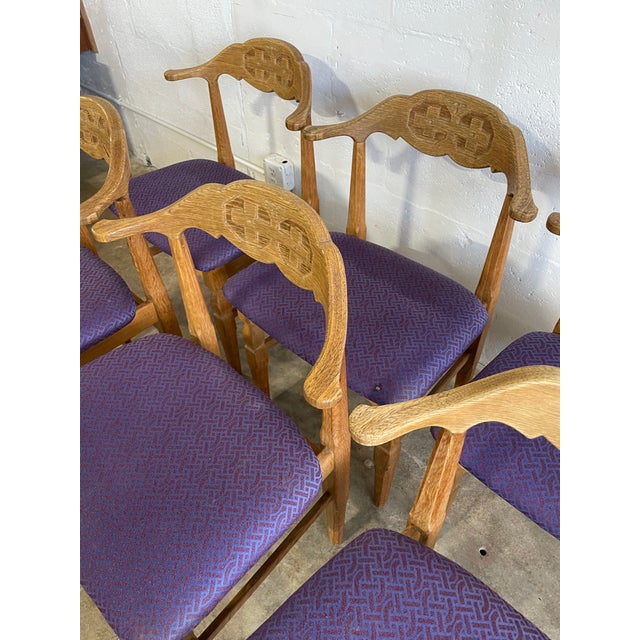 1970s Henning Kjaernulf Danish Dining Oak Chairs For Sale - Image 5 of 8
