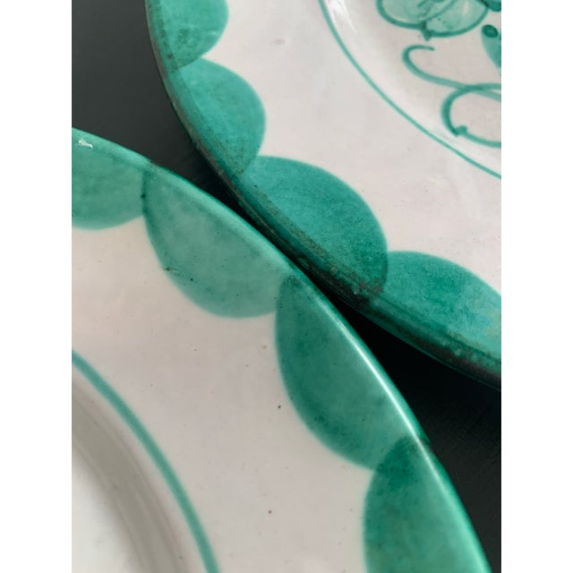 Ceramic Vintage Turquoise Grapes Plates Italy - Set of 4 For Sale - Image 7 of 7