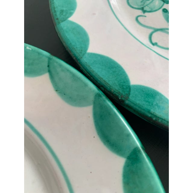 Ceramic Vintage Turquoise Majolica Plates Italy - Set of 4 For Sale - Image 7 of 7