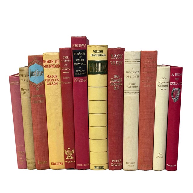 Mid-Century Modern Decorative Books - Vintage Carnation Book Bundle - 1 Foot of Pink and Cream Books For Sale - Image 3 of 3