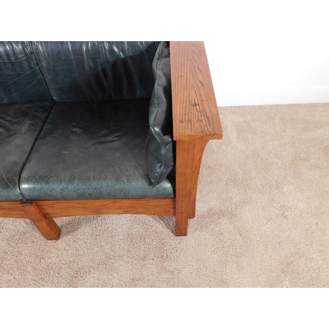 Vintage Kimball Furniture Antique Style Mission Prairie Arts & Crafts Oak Sofa For Sale - Image 14 of 18