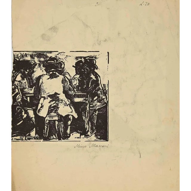 Feet is an original China Ink and Watercolour realized by Mino Maccari in mid-20th century. Good condition except for a...