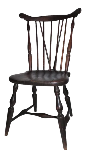 19th Century Brace Back Windsor Chair with Saddle Seat