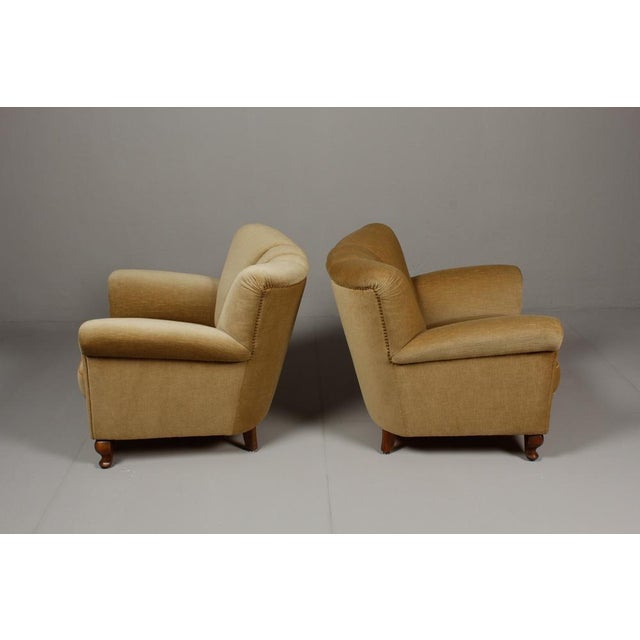 Set of Art Deco Velvet Armchairs, Germany, 1940s For Sale - Image 12 of 15