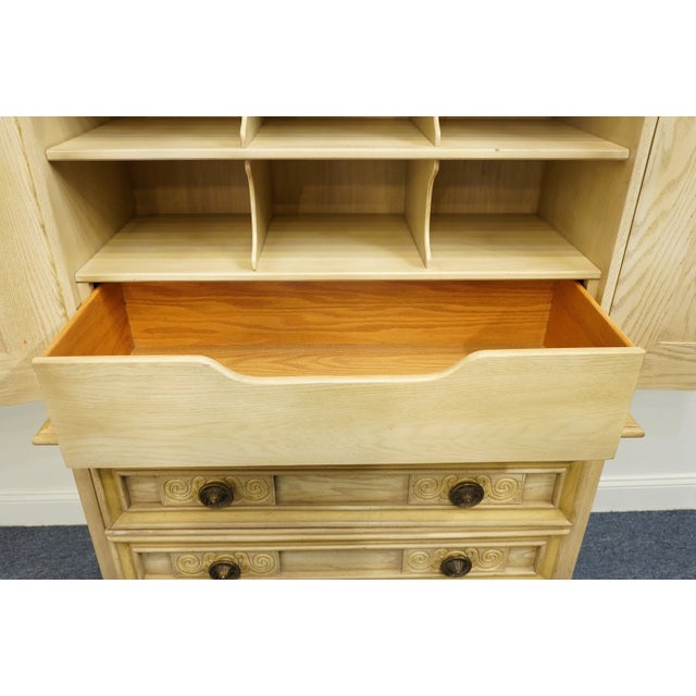 Late 20th Century Farcher Furniture Italian Contemporary 42" Pickled Wood Door Chest 472-9864 For Sale - Image 5 of 13