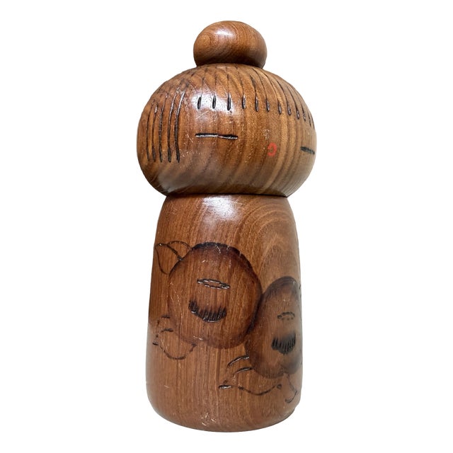 Vintage Sōsaku Kokeshi Kantsubaki / Camellia Girl by Kazuo Takamizawa, 1970s For Sale