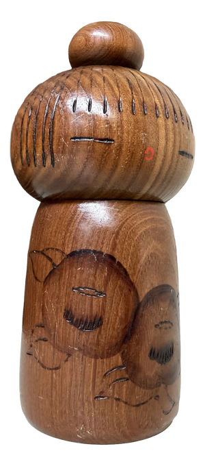 Vintage Sōsaku Kokeshi Kantsubaki / Camellia Girl by Kazuo Takamizawa, 1970s