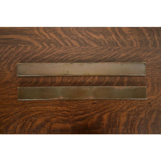 Tiffany Studios New York Zodiac Pattern Bronze Blotter Ends With Leather Desk Blotter For Sale - Image 11 of 14