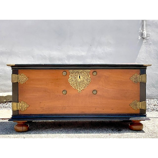 Late 20th Century Vintage Ebony and Mahogany Blanket Chest For Sale - Image 9 of 13