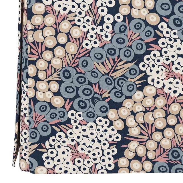 Contemporary Dyer Storage Ottoman in Navy Blush Loiret For Sale - Image 3 of 6