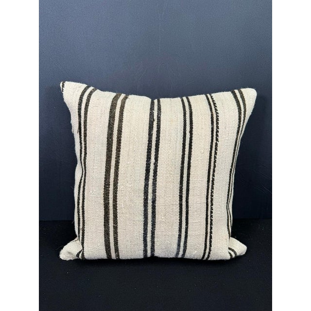 Turkish Hemp Pillow Cushion Natural Beige Brown Cushion Cover 20x20 For Sale - Image 4 of 4