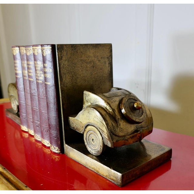 Brass Desk Top Bookends in the shape of a Vintage Car, 1980s, Set of 2 For Sale - Image 4 of 7