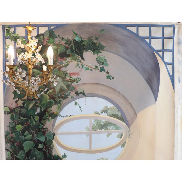 I. Grenier, Panoramic Trompe l'Oeil, 20th Century, Oil Painting on Canvas For Sale - Image 9 of 12