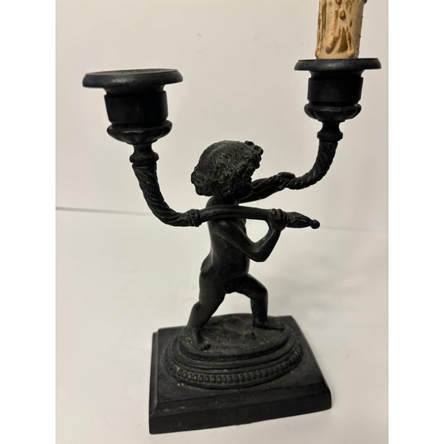 Pair of Maitland Smith Cherub Candle Operas For Sale - Image 10 of 11