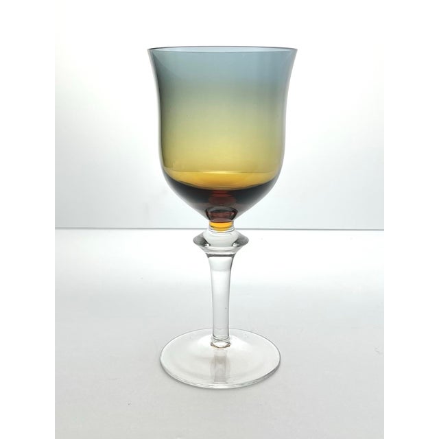 Denby-Milnor Sweden 1970s Denby “Aurora, Amber-Blue” Water Glasses - Set of 11 For Sale - Image 4 of 6