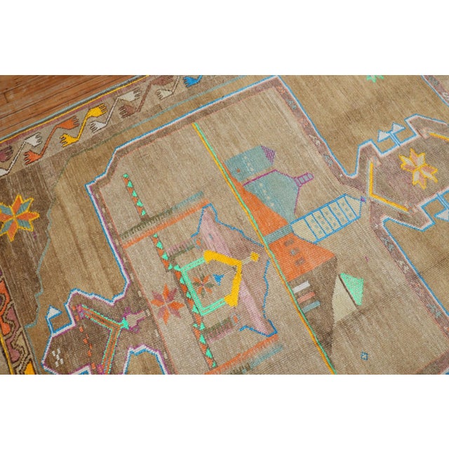 Late 20th Century Late 20th Century Funky Turkish Kars Rug - 5'1" x 11'4" For Sale - Image 5 of 10
