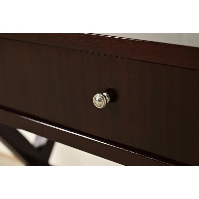 Brown Barbara Barry for Baker Furniture Modern Regency Mahogany Side Table or Nightstand For Sale - Image 8 of 15