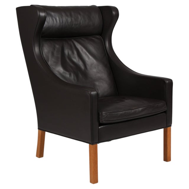 Model 2204 Wingback Chair in Leather by Børge Mogensen for Fredericia For Sale - Image 10 of 10