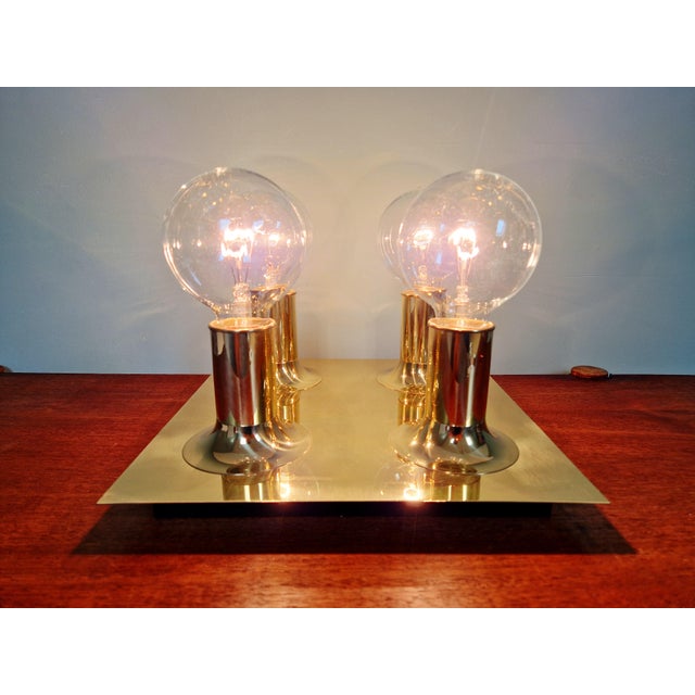 Gold Tubular Brass Ceiling Light by Cosack Leuchten, 1970s For Sale - Image 8 of 14
