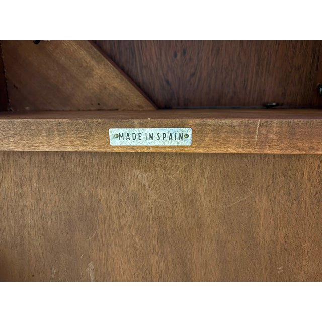 Green Parquetry Game Table with Green Felt Top, 1950s For Sale - Image 8 of 9