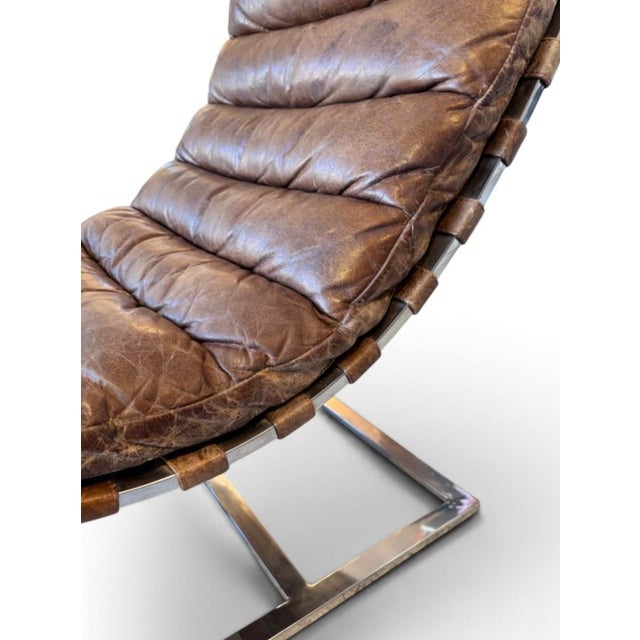 Early 21st Century Tan Leather & Steel Chaise Lounge from Timothy Oulton, 2010s For Sale - Image 5 of 8