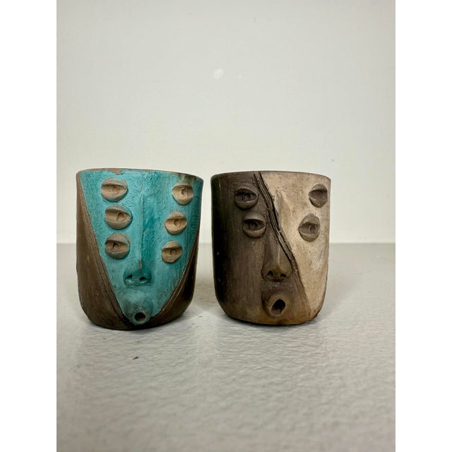 Mexican Mexican Surrealist Mezcal Clay Shot Glasses For Sale - Image 3 of 5