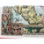 Framed colour map of the West Indies published 1936 w/ border design motif adapted from native West Indian handicraft and...