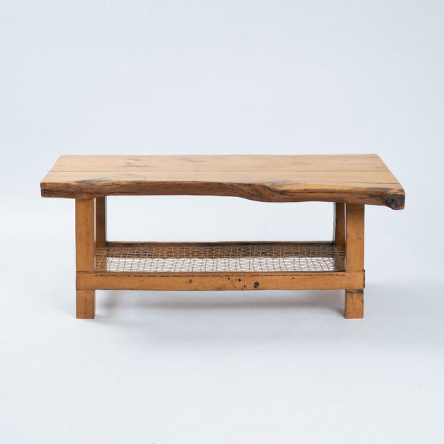 Oak Coffee Table with Lower Rope Shelf, 1970s For Sale - Image 6 of 18