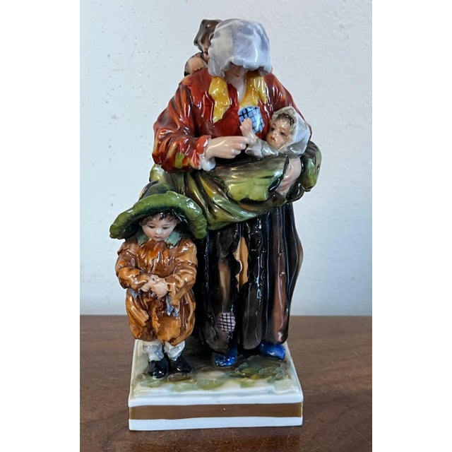 Antique 19th Century Italian Naples Crown "N" Porcelain Figure Of. Mother and Her Children For Sale - Image 10 of 10
