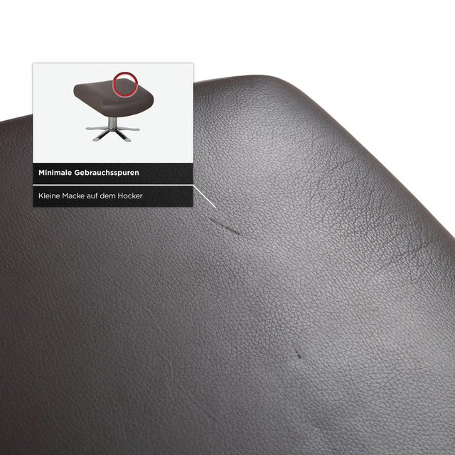 Model 8115 Armchairs and Ottoman in Grey Taupe Leather and Chrome, from Joop, Set of 2 For Sale - Image 9 of 18