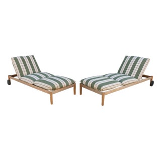Pair of Terassi Collection Teak Chaise Lounges by Studio Tolvanen For Sale