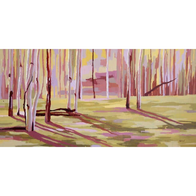 Intervals by Hadley Rampton | Oil on Canvas Landscape with trees and shadows. For Sale