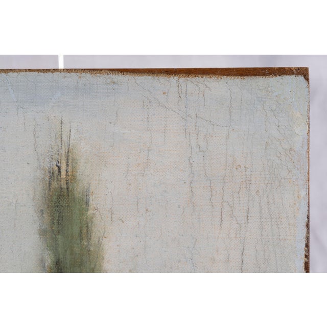 Unknown, Spring Landscape with Poplar Trees, 1800s, Oil on Panel For Sale - Image 6 of 18