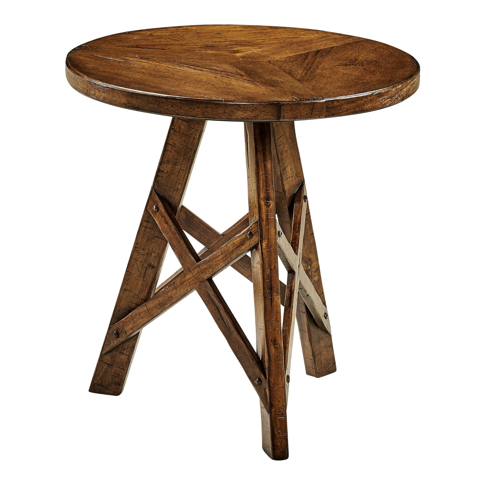 Casual Accents Country Walnut Round End Table Chairish