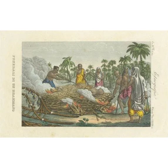 Gold Varin, Hindu Funeral: Cremation of a Brahmin, 1827, Print For Sale - Image 8 of 8