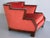 Art Deco Cubist Armchair in Vermilion Mohair Velvet and Maple, Belgium, 1920s For Sale - Image 17 of 17