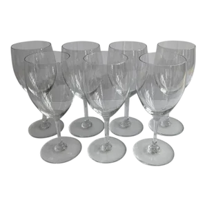 Mid 20th Century Baccarat Haut Brion Saint Emilion Crystal Water Goblets Or Wine Glasses- Set of 7