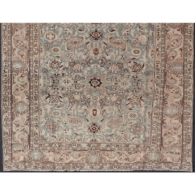 All-Over Floral Antique Persian Hamadan Rug in Gray Green, Peach & Earth Tones. Country of origin: Iran; Type: Hamedan;...