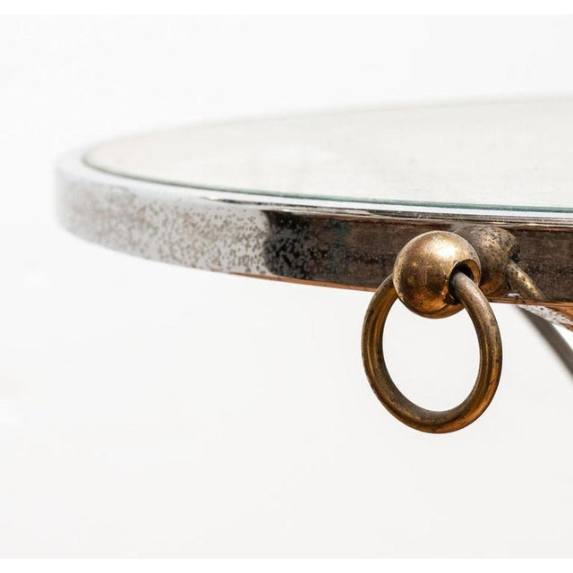 Mid-Century Modern Maison Jansen Style Chrome Gueridon For Sale - Image 3 of 6