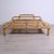 Elegant double bed frame in bamboo, original from the 70s, with beautiful decorative motif on the headboard and footboard....