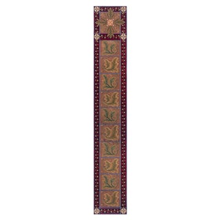 1880s Antique English Needlepoint Runner with Stylized Foliage and Floral Motif For Sale
